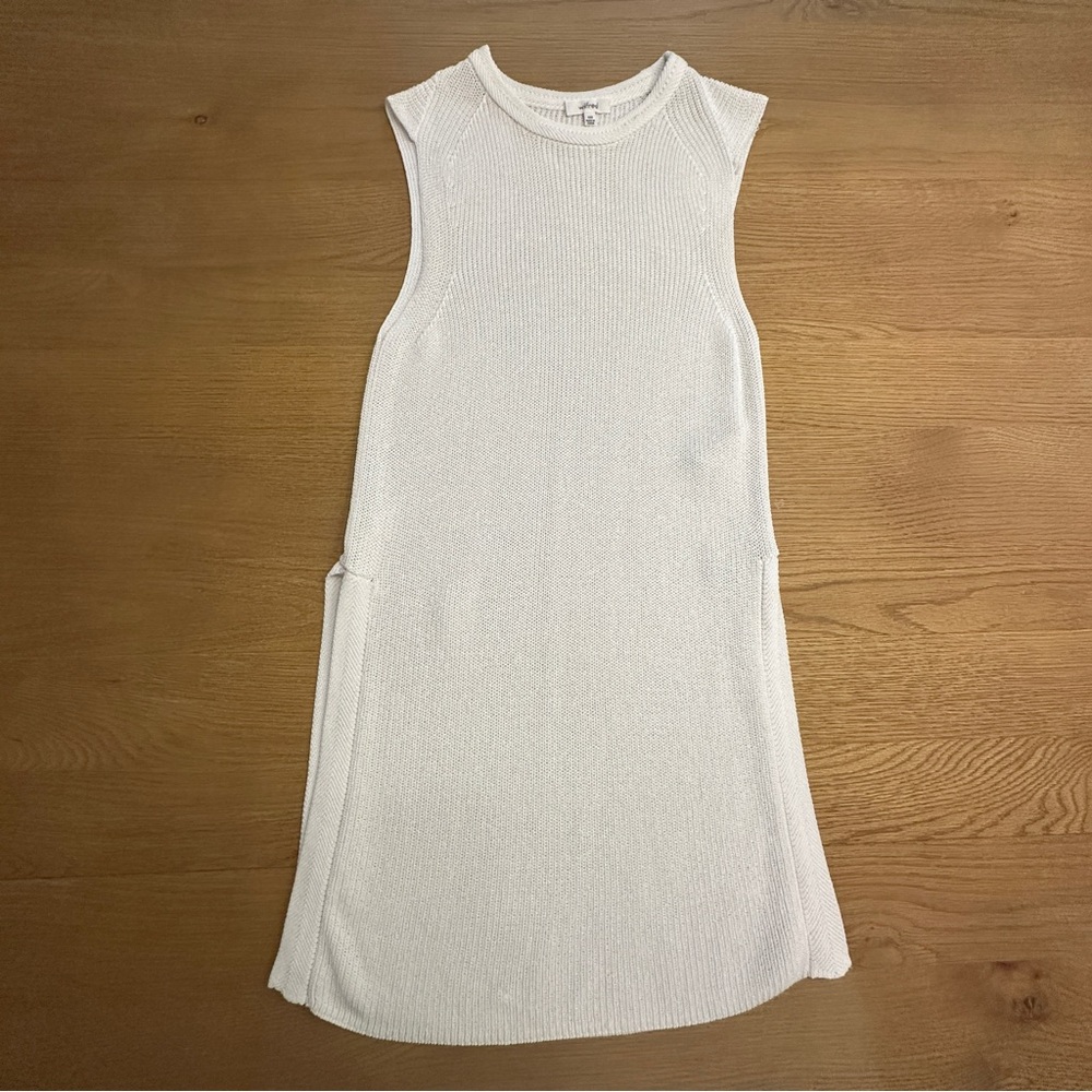 White Sleeveless Knit Sweater